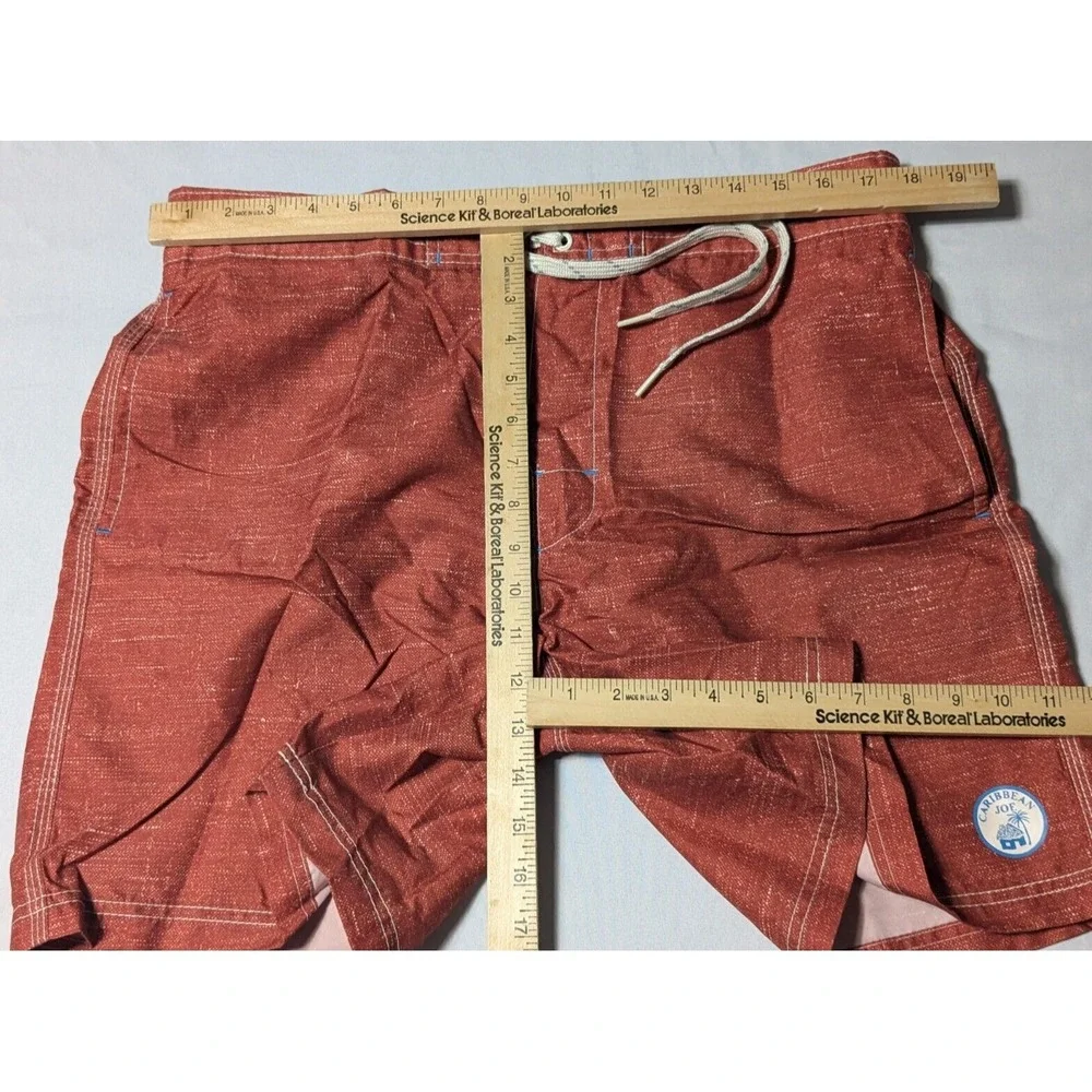 CARIBBEAN JOE Men Large Burnt Brown‎ Built In Brief Drawstring 7